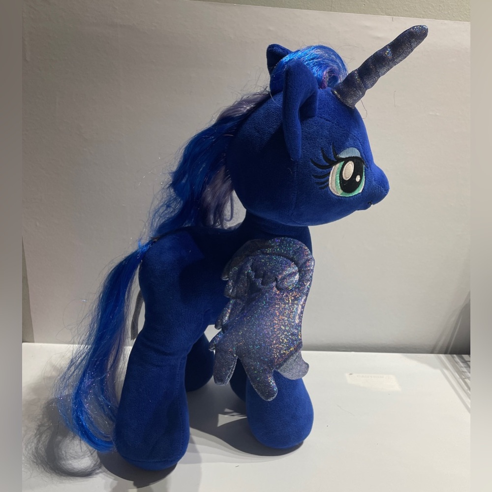 BUILD A BEAR MY LITTLE PONY LUNA MOON DARK BLUE UNICORN STUFFED ANIMAL TOY PLUSH
